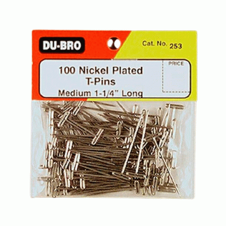 DUBRO NICKEL PLATED T-PINS 1.25