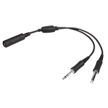 HEADSET CABLE ADAPTER SINGLE PLUG 0.25 TO DUAL PLUG