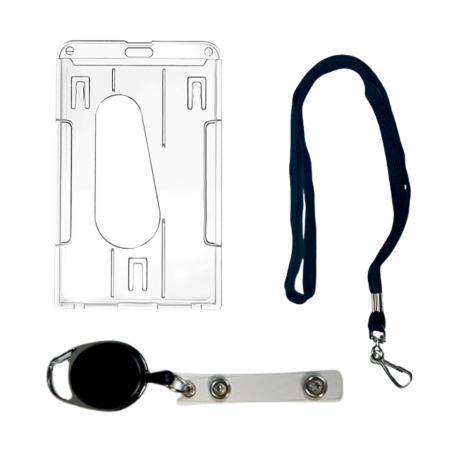 KEYCHAIN LANYARD BLACK W/CLASP & SLEEVE (HARD)