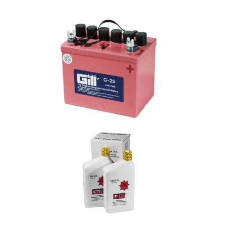 GILL KIT BATTERY+ACID G25 DRY 12V 18AH 2QT