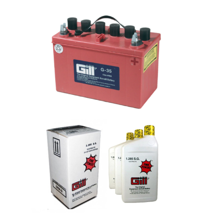 GILL KIT BATTERY+ACID G35 DRY 12V 23AH 3QT