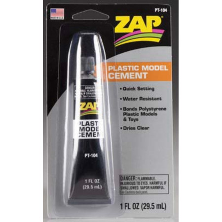 COLA ZAP PLASTIC MODEL CEMENT 1OZ CARDED PT-104