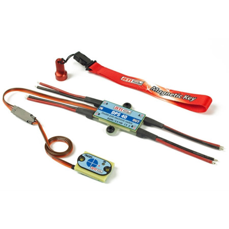 JETI ELECTRONIC SWITCH DUAL DPS 40 WHIT MAGNETIC KEY J-DPS-40