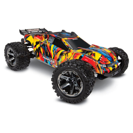 CARRO TRAXXAS 1/10 RUSTLER 4WD VXL BLX TQI TSM SOLAR FLARE 67076-4