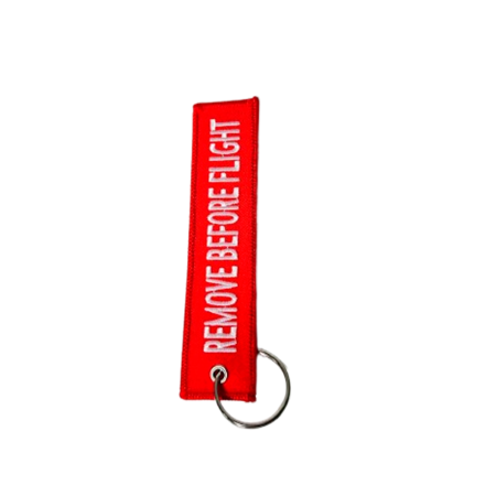 KEYCHAIN REMOVE BEFORE FLIGHT RBF (RED)