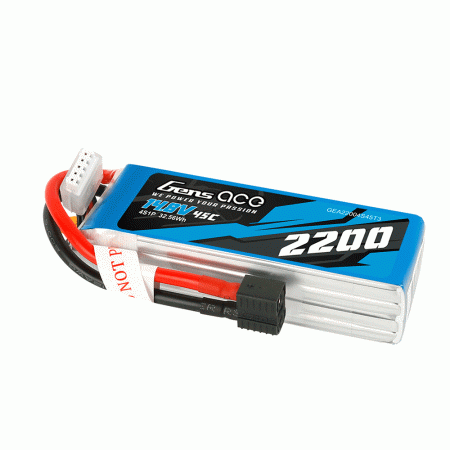 GENS ACE 14.8V 2200MAH 45C 4S EC3 AND DEANS ADAPTER