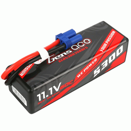 GENS ACE 11.1V 5300MAH 60C 3S HARDCASE 15# EC5 PLUG