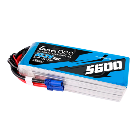 GENS ACE 22.2V 5600MAH 80C 6S G-TECH EC5 PLUG