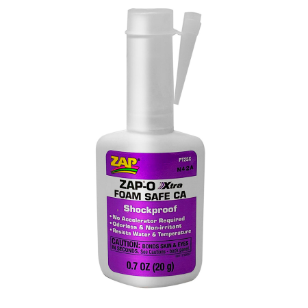 COLA ZAP ZAP-O XTRA FOAM SAFE CA ODORLESS GLUE .7OZ PT-25X