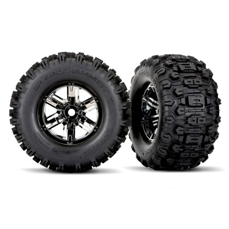 RODA TRAXXAS X-MAXX BLK CHRM SLEDGEHAMMER 24MM F/R 7871X