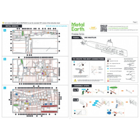 FASCINATIONS INC METAL EARTH PS2023 USS NAUTILUS