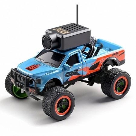 CARRO WLTOYS 1/64 FPV MINI CAMERA MONSTER TXS W/DISPLAY BLUE 640