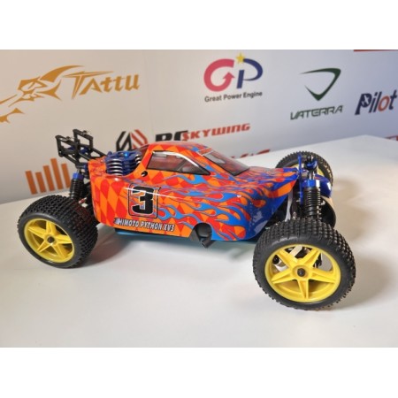 CARRO HIMOTO 1/10 SYCLONE PRO BUGGY .18 NITRO RED/BLUE HI8102