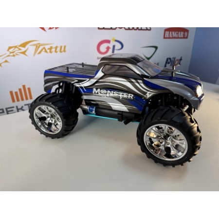 CARRO HIMOTO 1/10 ELDORADA TRUCK .18 NITRO 4WS SILVER/BLUE HI610