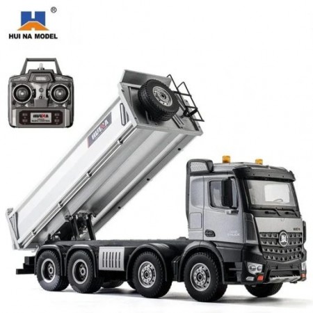 CAMINHAO HUINA 1/14 RC DUMP TRUCK BASCULANTE 12CH SILVER 1536 PRO