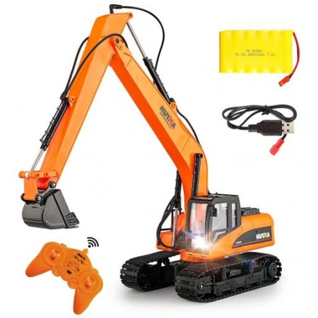ESCAVADEIRA HUINA 1/14 COM ESTEIRA 15CH LONG BOOM 1551