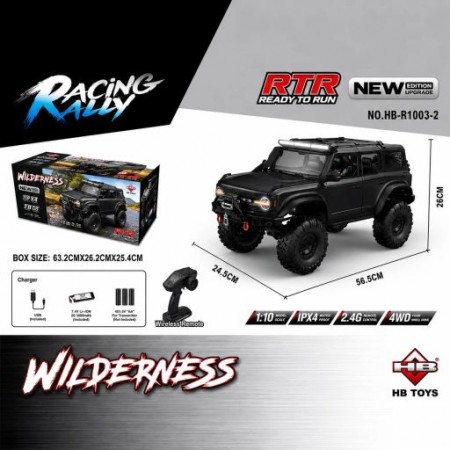 CARRO HB TOYS 1/10 JEEP BELUGA BRONCO 18KM 4WD BLACK HB-R1006-2