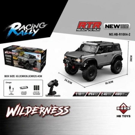 CARRO HB TOYS 1/10 JEEP BELUGA BRONCO 18KM 4WD DARK GRAY HB-R1004-2